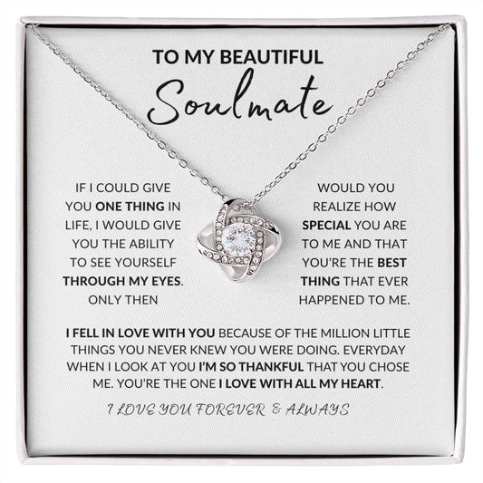 TO MY BEAUTIFUL SOULMATE | LOVE KNOT NECKLACE